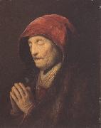 REMBRANDT Harmenszoon van Rijn An old woman at prayer (mk33) oil painting picture wholesale